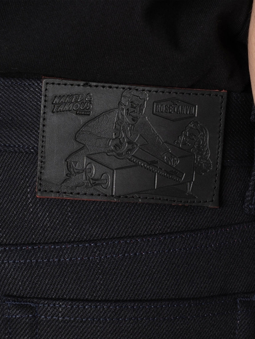 Naked & Famous Blood Brothers Selvedge - Weird Guy Indigo x Black x RED CORE - Picture 2 of 8